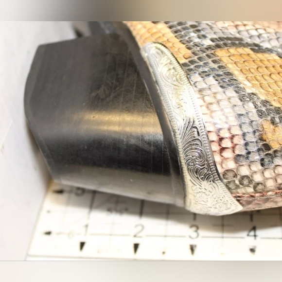 JEFFREY CAMPBELL Cromwell Snakeprint Leather Heeled Ankle Boots Size 8. EUC - Picture 12 of 16